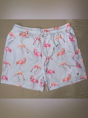 Spicy Tuna Men’s Swim Trunks Flamingo Print Size 2XL